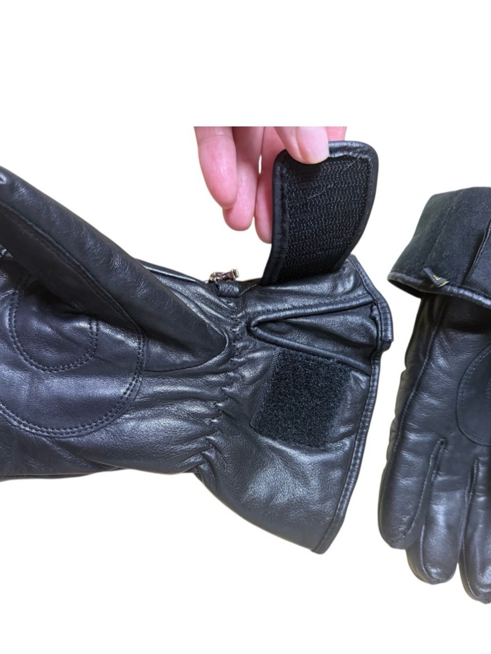 HARLEY DAVIDSON Women Black Leather Insulated Motorcycle Gloves - Picture 3 of 10